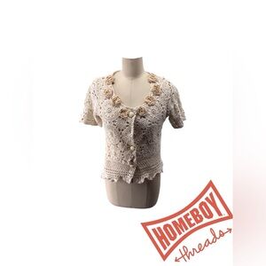Cream Crochet Women's Top